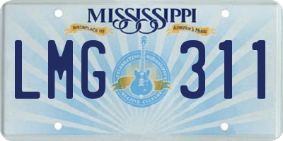 MS license plate LMG311