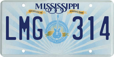 MS license plate LMG314