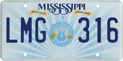 MS license plate LMG316