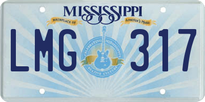 MS license plate LMG317