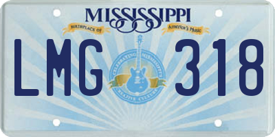 MS license plate LMG318