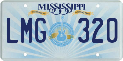 MS license plate LMG320