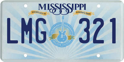 MS license plate LMG321