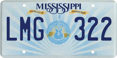 MS license plate LMG322