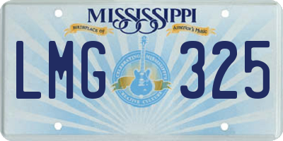 MS license plate LMG325