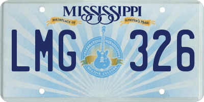 MS license plate LMG326