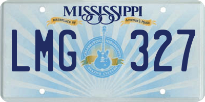 MS license plate LMG327