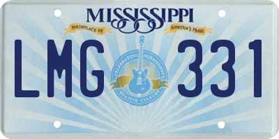 MS license plate LMG331