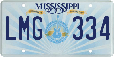 MS license plate LMG334