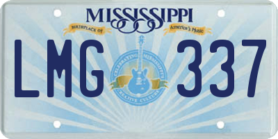 MS license plate LMG337