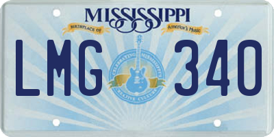 MS license plate LMG340