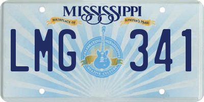 MS license plate LMG341
