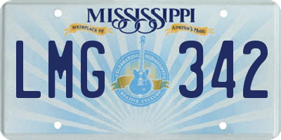 MS license plate LMG342