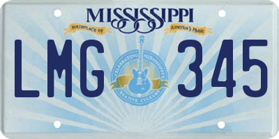 MS license plate LMG345