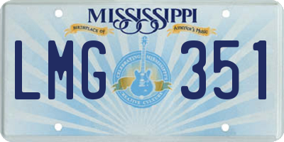 MS license plate LMG351