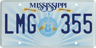 MS license plate LMG355
