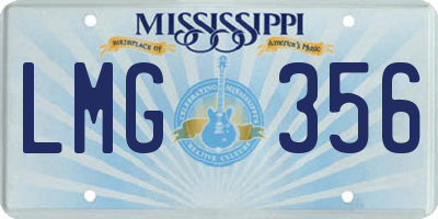 MS license plate LMG356