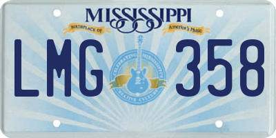 MS license plate LMG358