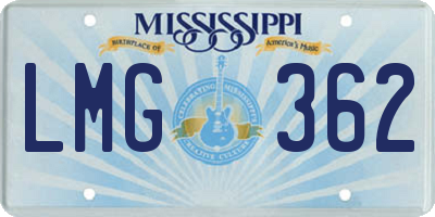 MS license plate LMG362