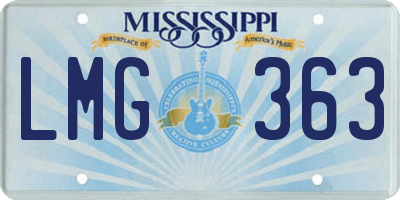 MS license plate LMG363