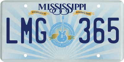 MS license plate LMG365