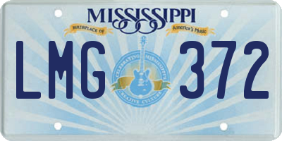 MS license plate LMG372
