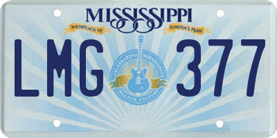 MS license plate LMG377