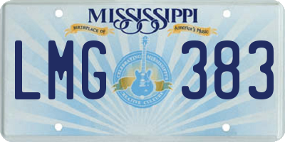 MS license plate LMG383