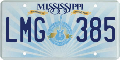 MS license plate LMG385