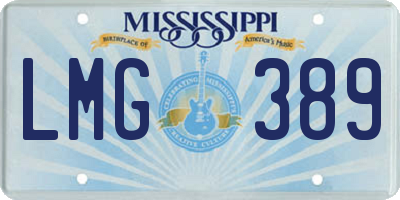 MS license plate LMG389