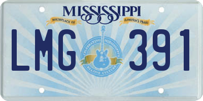 MS license plate LMG391