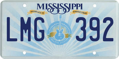 MS license plate LMG392