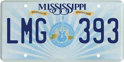 MS license plate LMG393