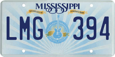 MS license plate LMG394