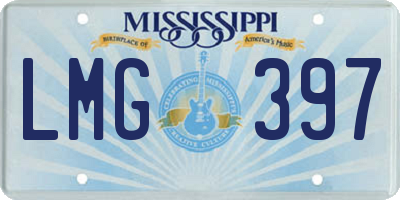 MS license plate LMG397