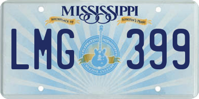 MS license plate LMG399