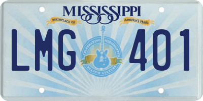 MS license plate LMG401