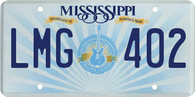 MS license plate LMG402