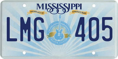 MS license plate LMG405