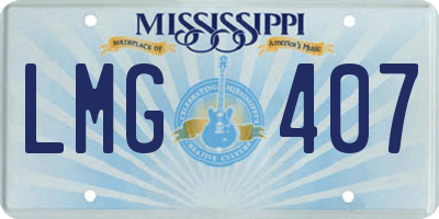 MS license plate LMG407