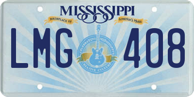 MS license plate LMG408