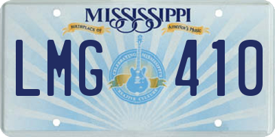 MS license plate LMG410