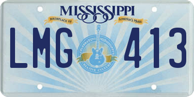 MS license plate LMG413