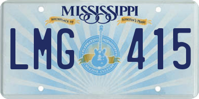 MS license plate LMG415