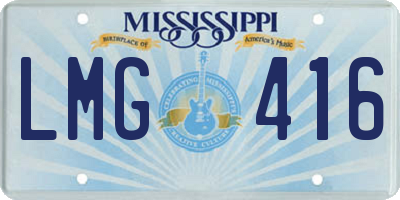 MS license plate LMG416
