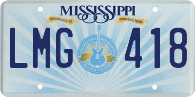 MS license plate LMG418