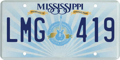 MS license plate LMG419