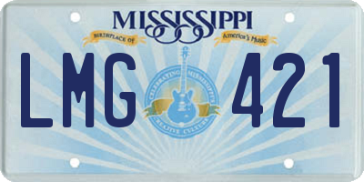 MS license plate LMG421