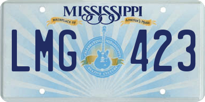 MS license plate LMG423