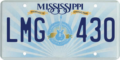 MS license plate LMG430
